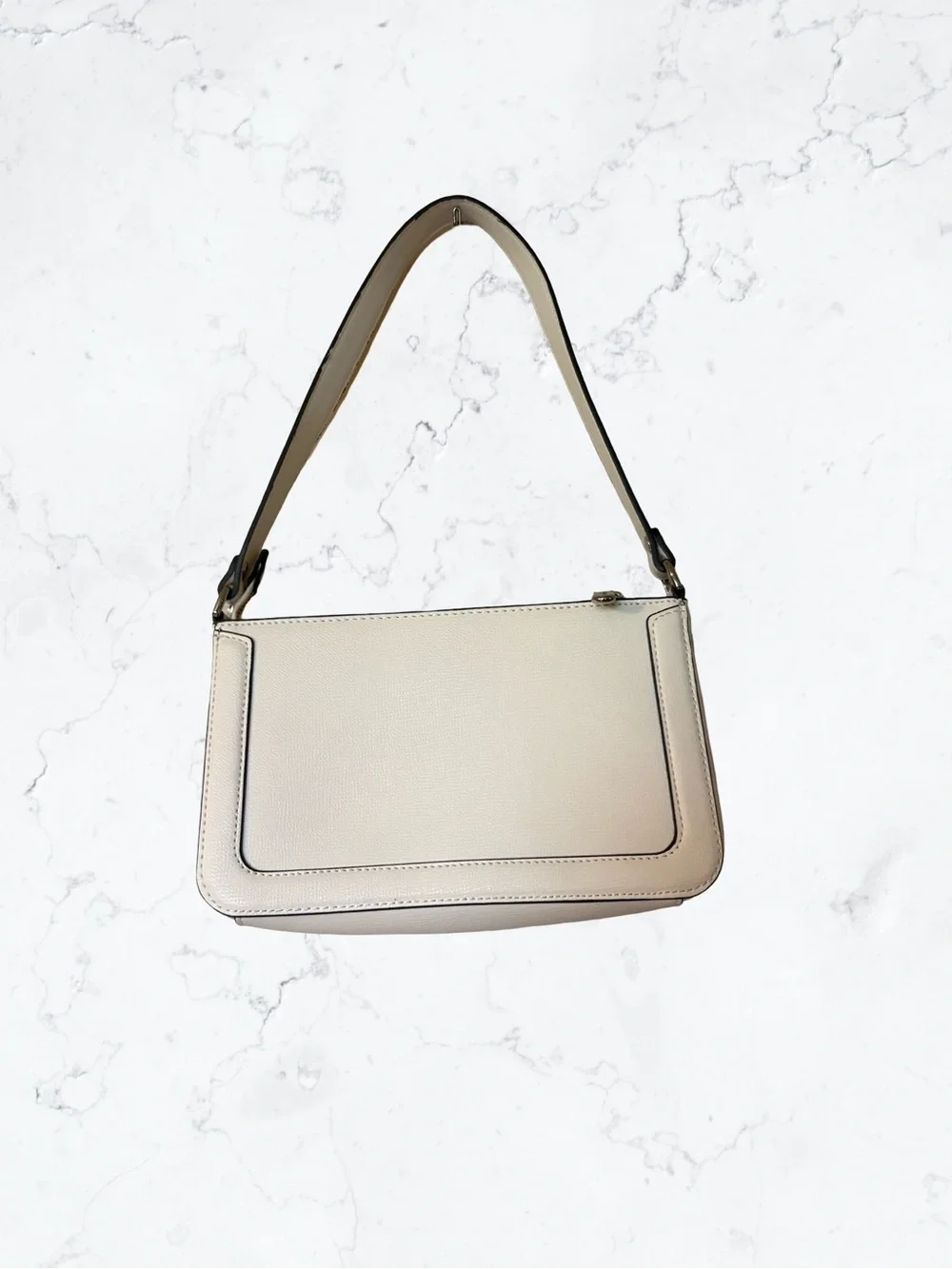 Karl Lagerfeld White Leather Crossbody Bag with Multicolor Lettering